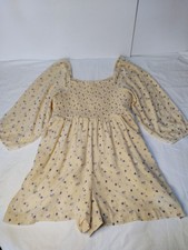 American Eagle Women's Ruched Top Long Sleeve Flowers Skort Dress Size Small New