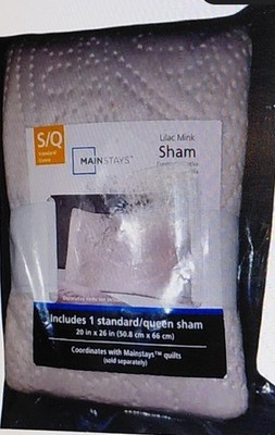 Mainstay Lilac Pillow Sham Q/S  New Inn Unopened Packaged  1 Standard 20'' X 26''