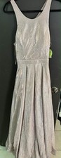 Windsor Glitter Rose Sleeveless Long A-Line Dress Size 7 Mesh Polyester