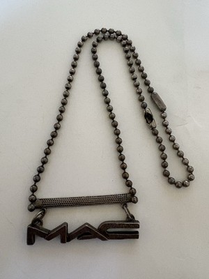 MAC Cosmetics RARE Employee Chain and Charm Necklace Jewelry Silver Collectors