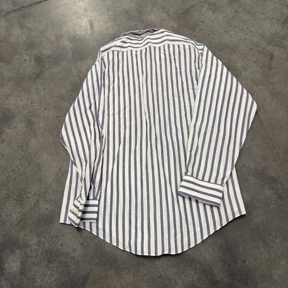 Size 16 - Ketch Dress Shirt Men Blue White Striped Regular Button Up Ships Fast! - Image 2 of 4