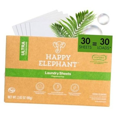 Laundry Detergent Sheets, Fragrance Free, Natural 30 Count (Pack of 1)