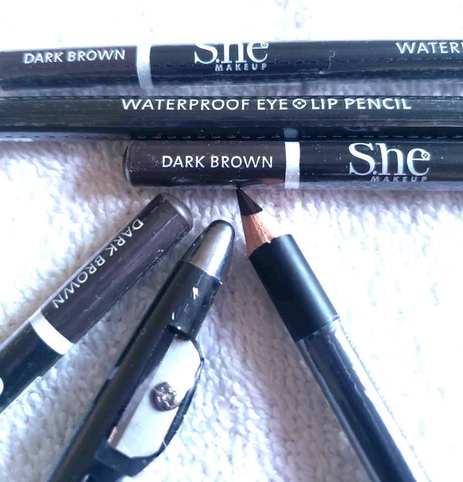 Waterproof Eye And Lip Liner Pencil 6 Black + 6 Dark Brown Color 12 Liners Lot - Image 3 of 4