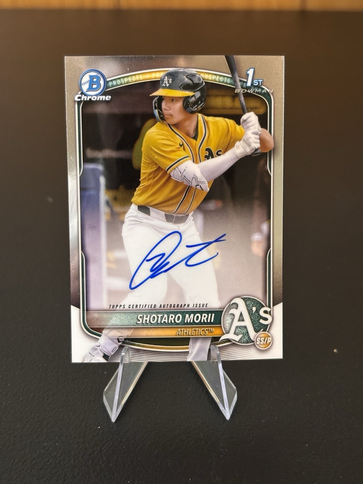 2025 Bowman Chrome Shotaro Morii Auto 1st Prospect #CPA-SM Athletics