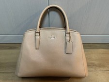 COACH shoulder bag beige leather