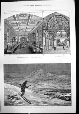 Old Granville Hotel Speisesaal Theater Sport Nordpol Schießen Ski 1876 19.