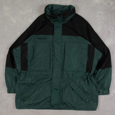 Columbia Vintage Full Zip Hooded Regenjacke XL Herren Grün Outdoor