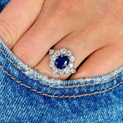 Bague Ancienne Taille 54 - Bijou Vintage En Pierre, Occasion