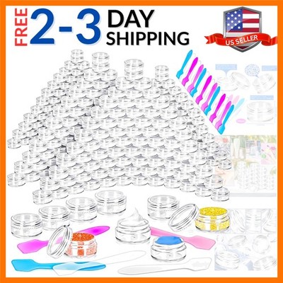 100 Pcs 5g Empty Plastic Containers with Clear Lids,Mini Makeup Sample Contai...