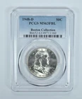 1948-D Franklin Half Dollar Boston Collection MS63 FBL PCGS Blue Label