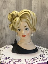 Vintage lady Head Vase, C7294, Napcoware, 7” Tall