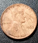 1962Lincoln Wheat Penny, No Mint Mark. One Cent Coin. Good Condition Rare