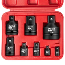 8-Piece Impact Socket Adapter Set for 1/4" to 3/4" Drive with Case