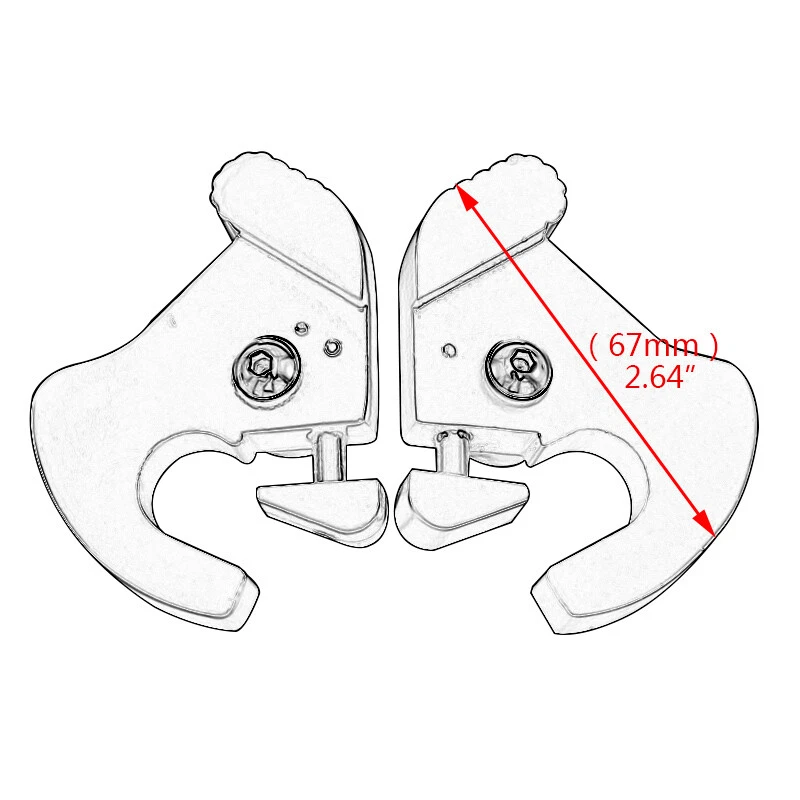 Kit de bloqueo de clips de pestillo de acoplamiento portaequipajes Sissy Bar rotativo desmontable para Harley Foto 2 de 4