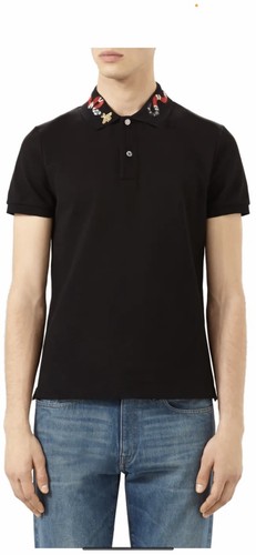 100% Authentic GUCCI Black Cotton Polo 