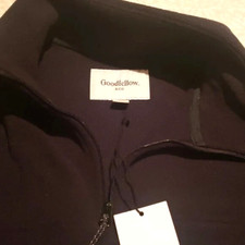 Black Pullover Fleece Sweatshirt Partial Zip and Pockets Mens Size Small NEW