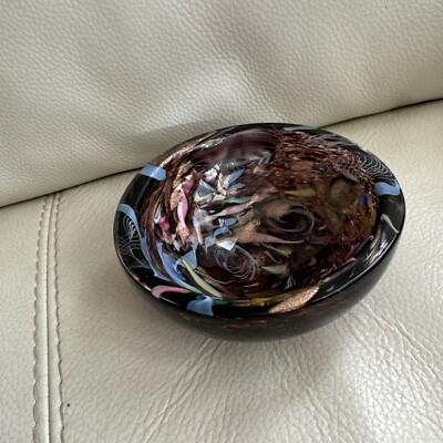 Murano Art Glass Bowl AVEM Zanfirico Bizantino Tutti Frutti 5'' Mid Century Glass