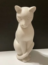 Vintage Crowning Touch White Bisque Porcelian Cat MCM Made In Japan