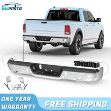 【NEW】Chrome Rear Step Bumper For 09-18 19 Ram 1500 W/ Dual Exhaust Sensor Holes