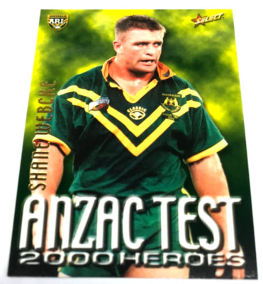 2000 SELECT NRL TRADING CARD ANZAC TEST HEROES CHASE CARD A3 SHANE WEBCKE