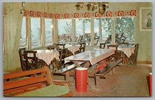 California View Haus Big Bear Lake Dining Interior View c1959 Postcard