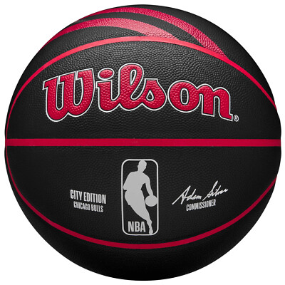 Basketball, Wilson NBA Team City Collector Chicago Bulls In Out Ball, Schwarz