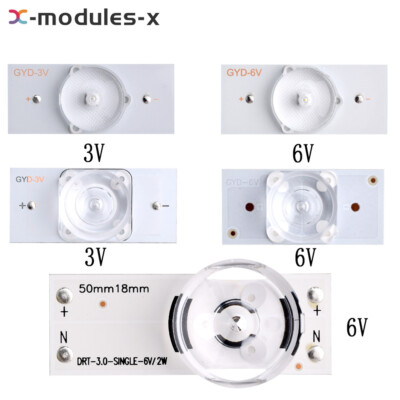 50/100PCS 3/6V LED Lamp Bead With Optical Lens Fliter For 32-65'' LED TV Repair