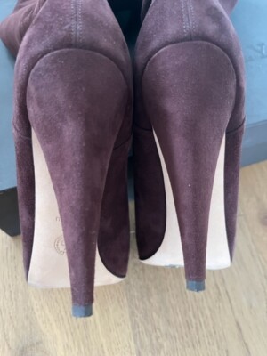 Bally boots womens 10 Suede Chocolate