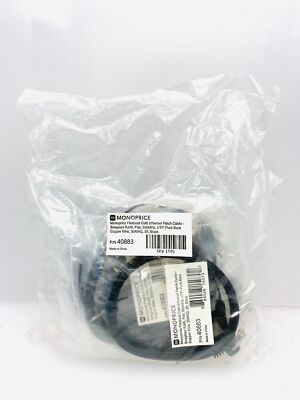 Monoprice Flat Cat6 Ethernet Patch Cable - 5 Feet - Black Pack of 10