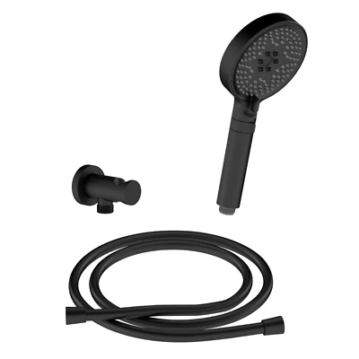 CHRIS BERGEN Brausegarnitur Wandanschlussbogen Brauseschlauch Handbrause schwarz