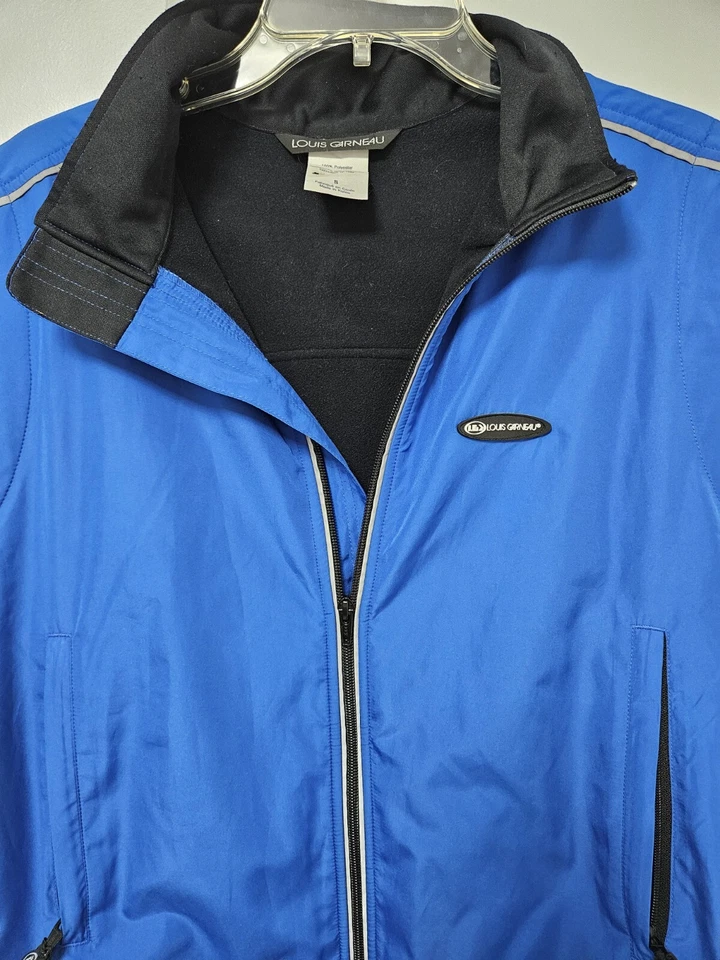 VTG Louis Garneau Cycling Vest Men's Small Winter Full Zip Blue Windbreaker VGUC - Image 3 of 4