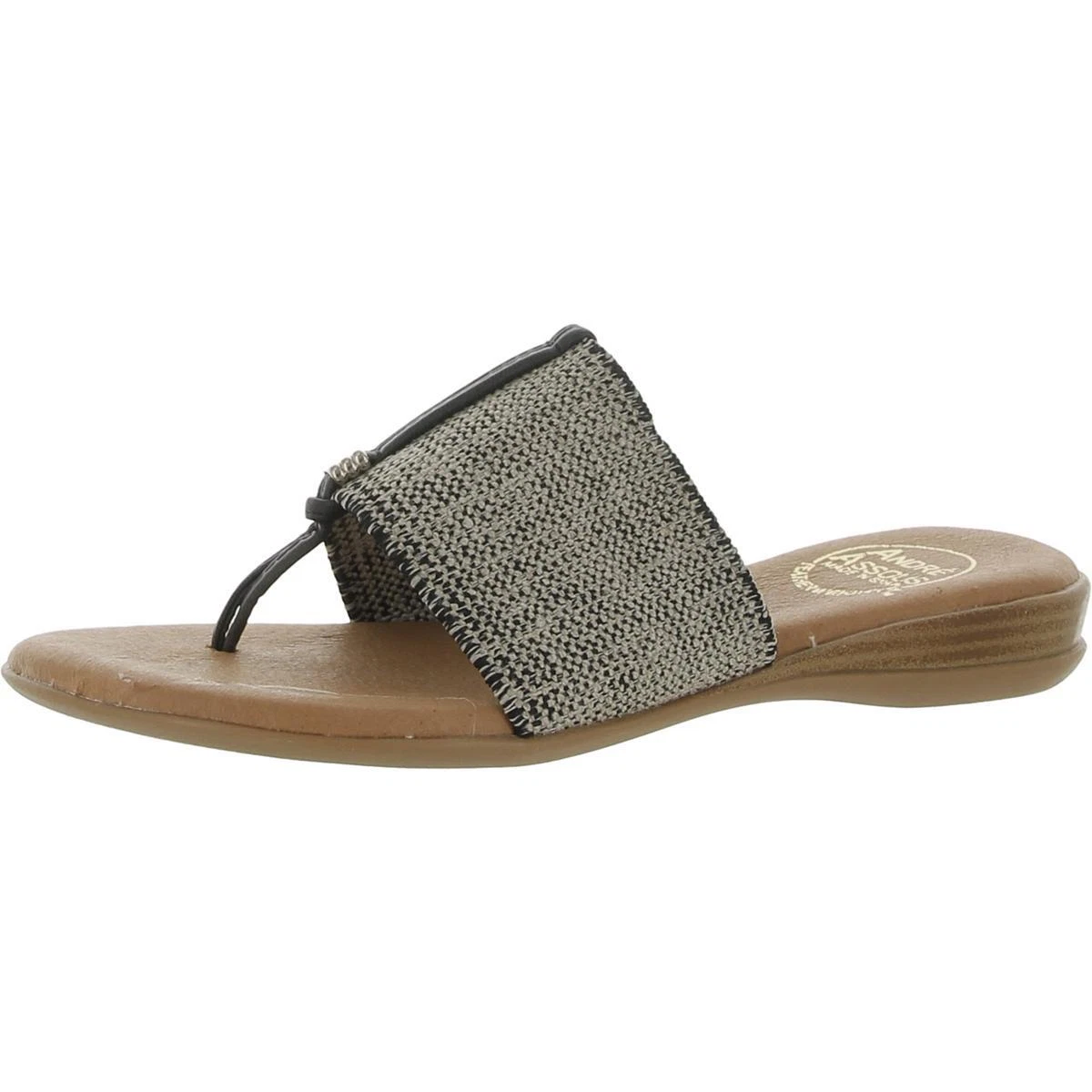 Andr Assous Womens Nice Black Thong Sandals Shoes 5 Medium B M BHFO 8247