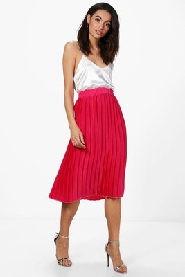 boohoo pleated midi skirt