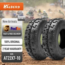 Set 2 Sport ATV Tires 22x7-10 4Ply 22x7x10 Tubeless MUD All Terrain Tyre 22 7 10