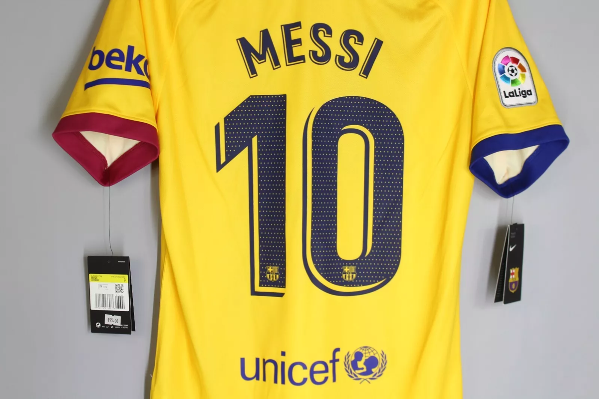FC BARCELONA SPAIN 2019/2020 AWAY FOOTBALL SHIRT JERSEY NIKE SIZE