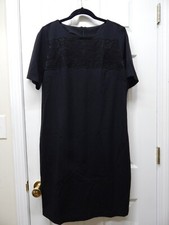 Joan Rivers Little Black Dress w/Lace-Black-Reg 16-NEW-A299437
