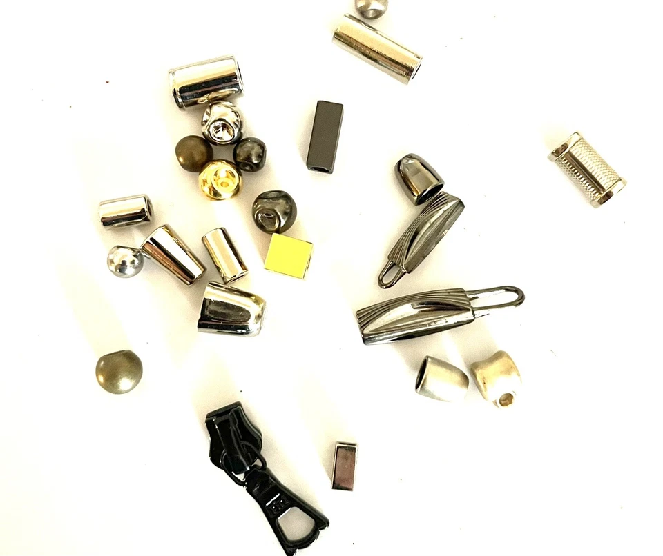 Tapón de cable tipo mezcla/extremo de bloqueo tira de cremallera metal dorado plata cromo Foto 3 de 3