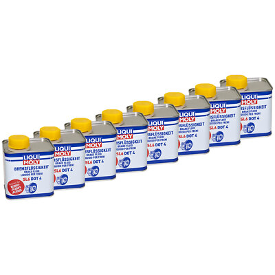 8x 500 ml Bremsflüssigkeit LIQUI MOLY SL6 DOT4 für KTM Moto Guzzi Malaguti MV