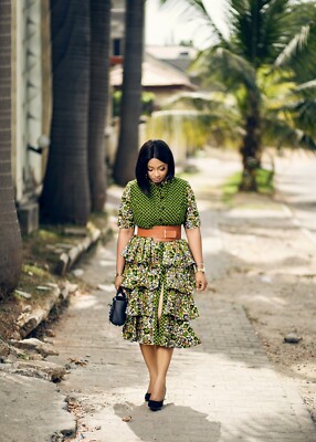  AYA  AFRICA PRINT DRESS 100% Wax Cotton Handmade UK
