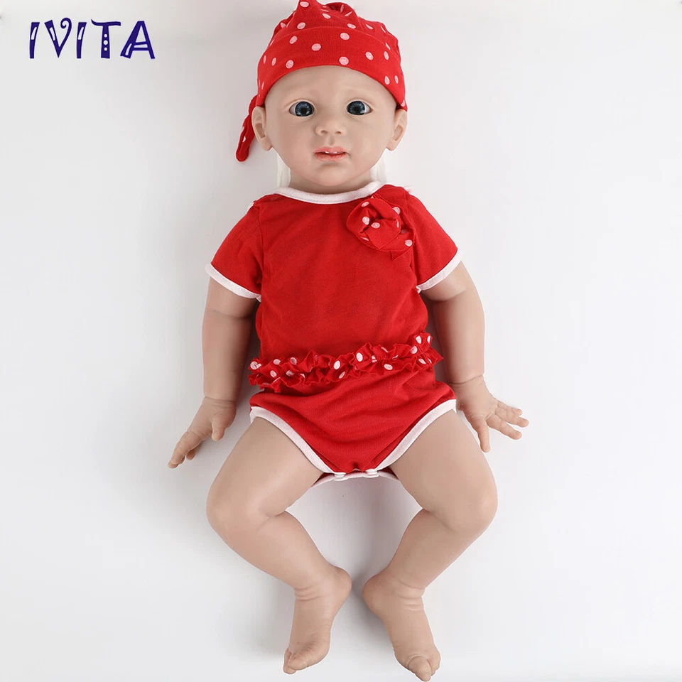 IVITA 20'' Silikon Mädchen Puppe Silicone Reborn Baby Doll Floppy Infant Doll