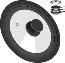 Universal Lid for Pots Pans and Skillets, Pan Cover Fit 6", 7", 7.8" Diameter Co