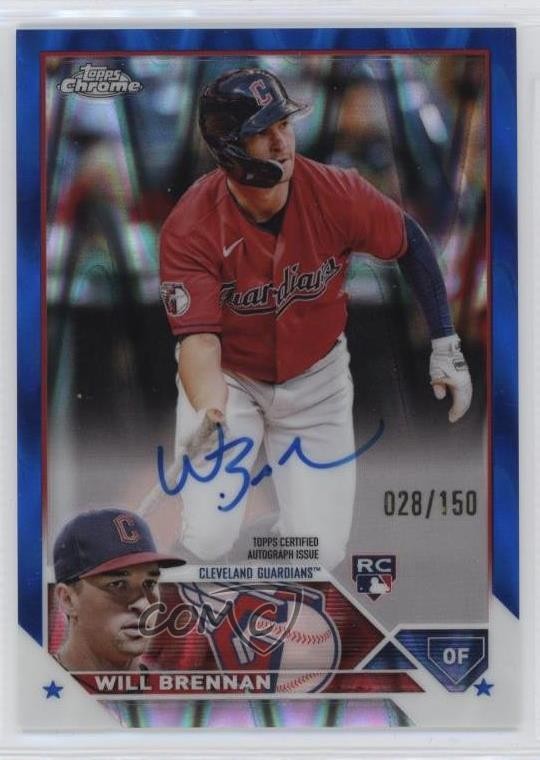2023 Topps Chrome Rookie Blue RayWave Refractor /150 Will Brennan Auto RC