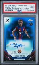 2023-24 Topps Chrome Fermin Lopez Rookie Blue Refractor Auto RC /150 PSA 9