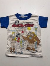 Vtg Filmation Ghostbusters Graphic T Shirt White Blue Animated Kid Boys Sz 11x14