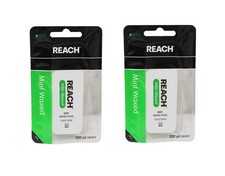 Dental Floss, Waxed, Mint, 200 Yard Pack of 2 