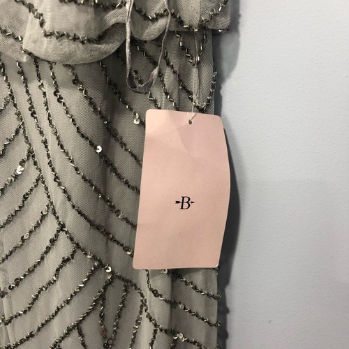 BHLDN Adrianna Papell Madigan Halter Neck Maxi Dress Grey Size 12 - Picture 17 of 20