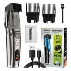 Vacuum Beard Trimmer for Men Adjustable Length with 2 Combs Electric Hair Shaver
