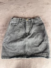 VTG Guess Black Denim Jean Skirt 90's Style Youth Girls Sz 12