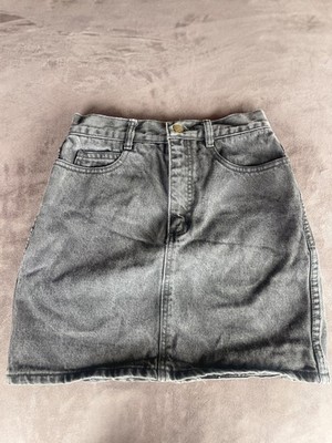 VTG Guess Black Denim Jean Skirt 90's Style Youth Girls Sz 12