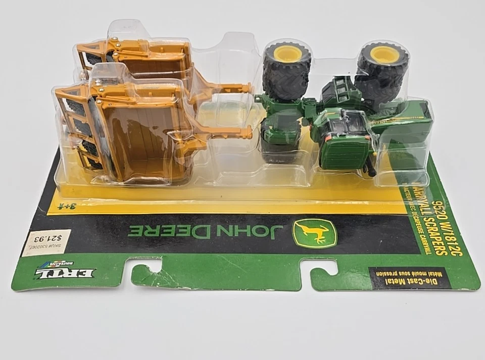 2006 Ertl 1/64 Die Cast John Deere 9520 Tractor w/ 1812C Carryall Scrapers 15709 - Image 4 of 4